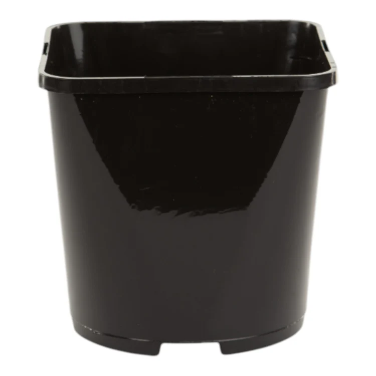 2LSquareRound_Black_1 Aeroplas 2L Slotted Square Round Black (net of 70 / 56 nets per pallet) – Professional Propagation Pots with Integrated Label Slots - Image 1