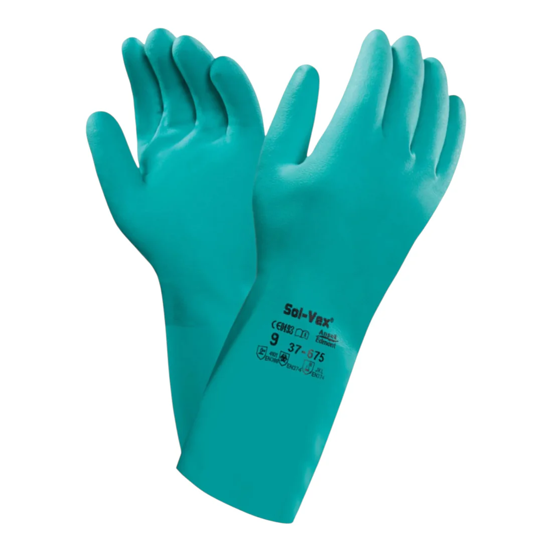 Ansell37-675SolvexChemicalResistantGauntletGreenNitrileCottonFlockedLinercopy Ansell 37-675 Solvex Chemical Resistant Gauntlet Green Nitrile (SIZE 10) – Heavy Duty Protection for Horticultural Handling - Image 1