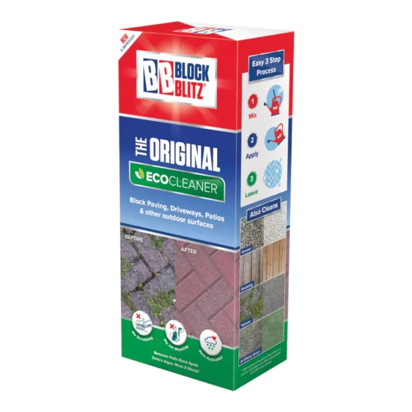 BLOCK BLITZ Original Eco Cleaner 2 x 380g Pouches – Effortless Outdoor Cleaning Without Scrubbing