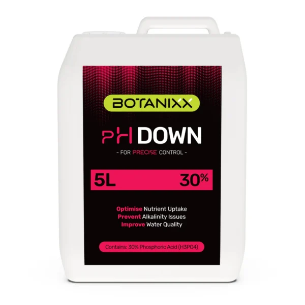 Botanixx pH Down 30% 5L – High-Strength Solution for Precise pH Control and Nutrient Availability
