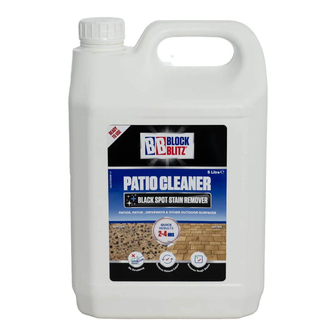BlockBlitzPatioCleaner_BlackSpotStainRemoverHR BLOCK BLITZ Patio Restorer & Black Spot Remover 5L – High-Performance Surface Cleaner for Professional Results - Image 1