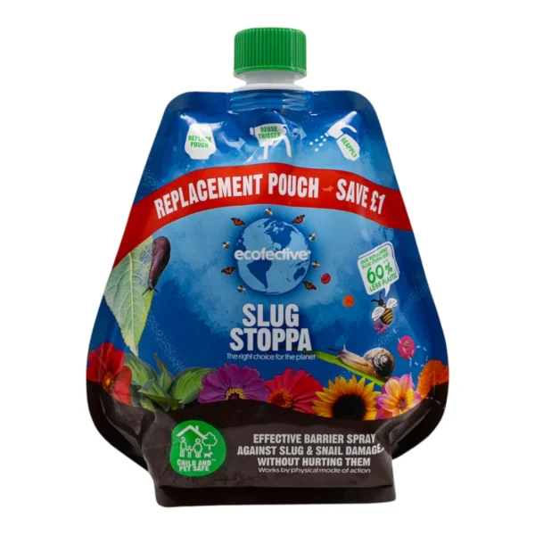 NEW Slug Stoppa RTU Replacement Pouch 1L – Eco-Friendly Liquid Barrier Spray for Slug and Snail Protection
