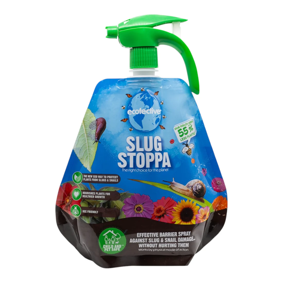 ECOFECTIVESlugStoppaSprayPouch1LcutoutLR NEW Slug Stoppa RTU Trigger Pouch 1L – Eco-Friendly Liquid Barrier for Effective Slug and Snail Control - Image 1