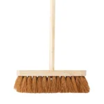 Kennedy 12-inch Coco Broom with 60-inch Handle - Professional Soft Bristle Brush