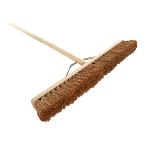 Kennedy 24-inch Coco Broom with 60-inch Handle - Professional Soft Bristle Yard Brush