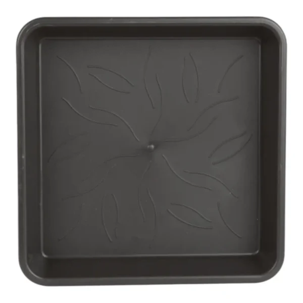 29cm Square Plastic Saucer - Durable Black Pot Tray