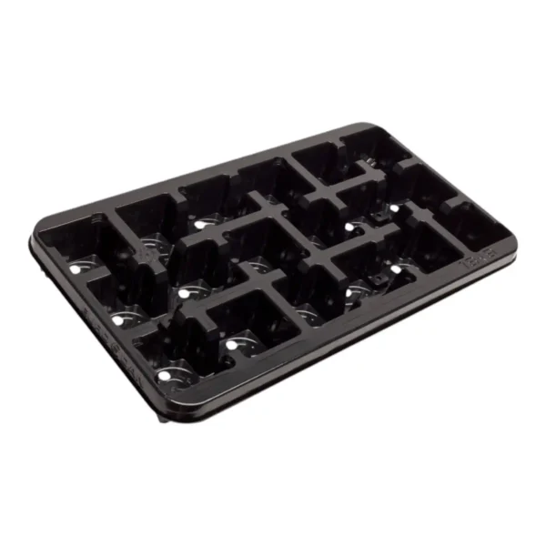 Modiform 18x9cm Square 4 Per Shelf Thermoformed PS Transport Tray Pristine (1200 Per Pallet)