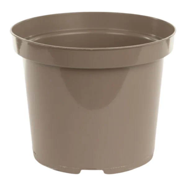Aeroplas 4L Non-Slotted Round Container Pot Taupe (Net of 66) – Durable Polypropylene Pot for Professional General-Purpose Growing