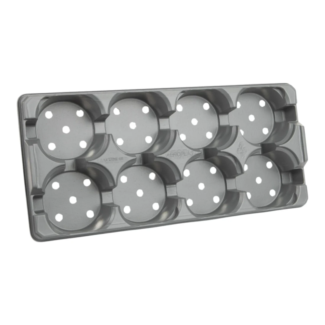 AEROPLAS1.4LSquareRoundPotCarryTray2 Aeroplas Square Round Pot Carry Tray 1.4ltr Sq/Round x 8 Grey (1050 per pallet) – Premium Wholesale Transport Tray for 1.4-Litre Pots - Image 1