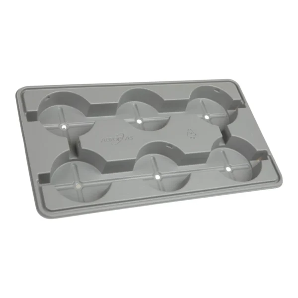 Aeroplas Pot Carry Tray 1.5ltr Round x 6 Grey (900 per pallet) – Robust Wholesale Nursery Transport Solution for 1.5-Litre Pots
