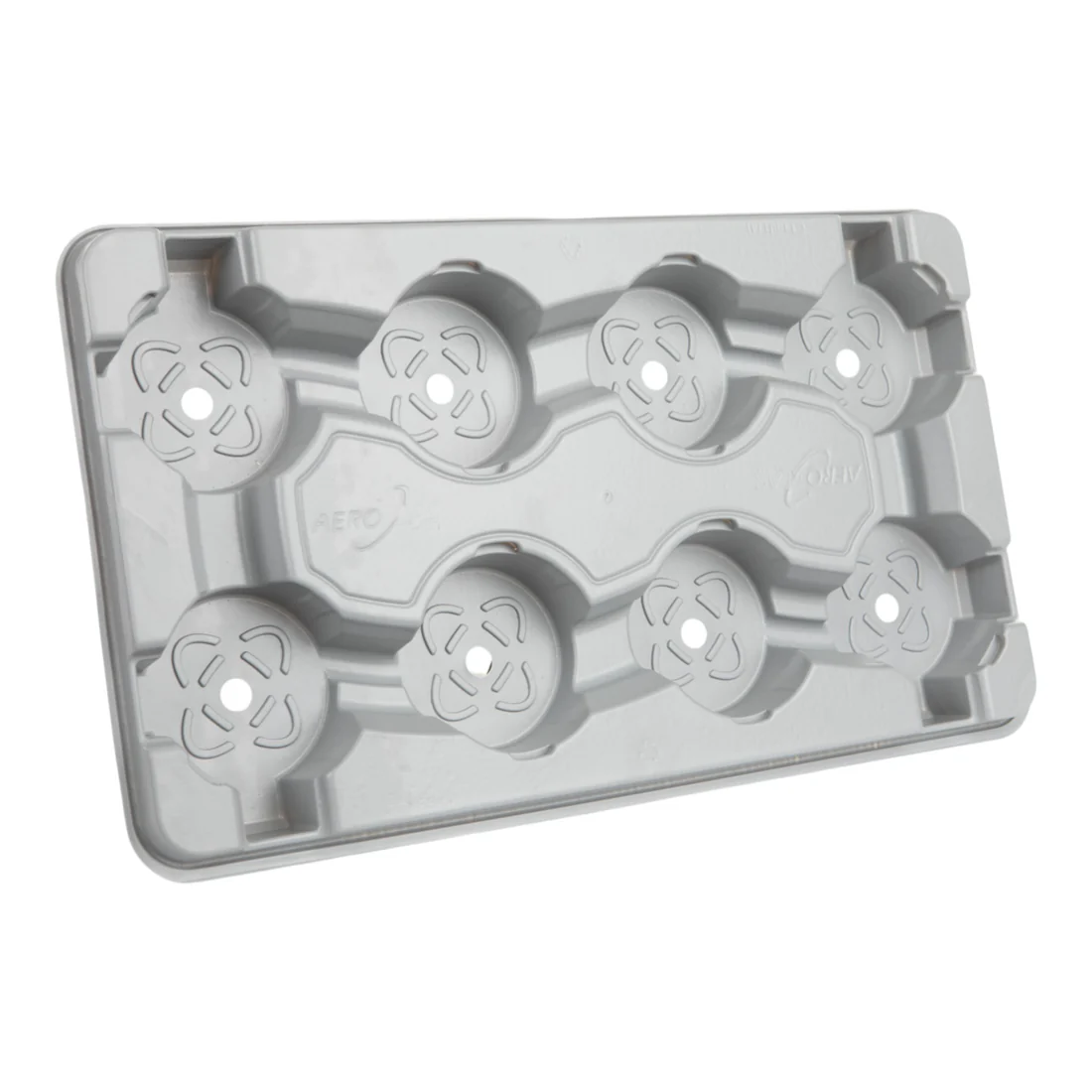 AEROPLAS1L8Cell_PotCarryTrayRound2 Aeroplas Pot Carry Tray 1ltr Round x 8 Grey (1200 per pallet) – Versatile Wholesale Transport Solution for 1-Litre Pots - Image 1