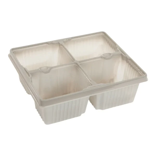 Aeroplas 4 Cell AC Bedding Pack AC4 Grey (6400 per pallet) – Recyclable Wholesale 4-Cell Growing Trays for Professional Production