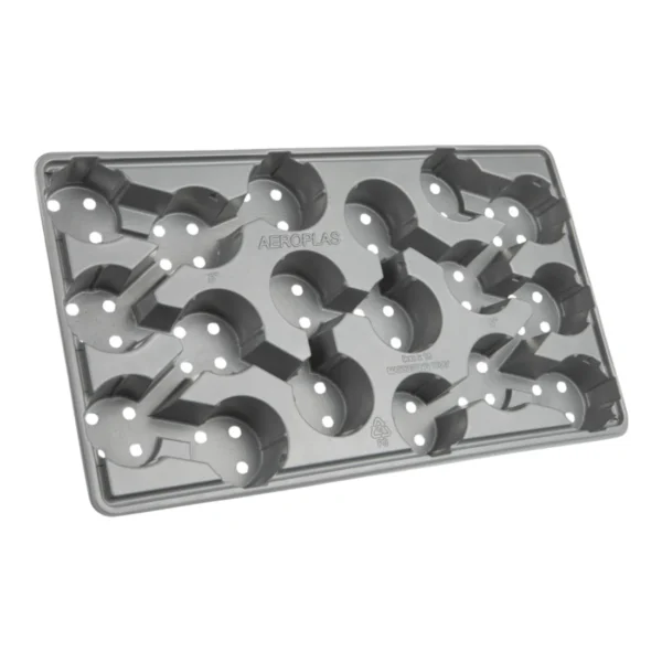 Aeroplas Pot Carry Tray 9cm Round x 18 Grey (900 per pallet) – Professional Nursery Grade Multi-Cell Transport Tray