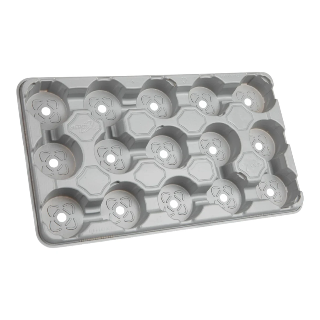 AEROPLAS9cm20Cell_PotCarryTrayRound4 Aeroplas Pot Carry Tray 10.5cm Round x 15 Grey (1200 per pallet) – High-Efficiency Professional Nursery Transport Tray - Image 1