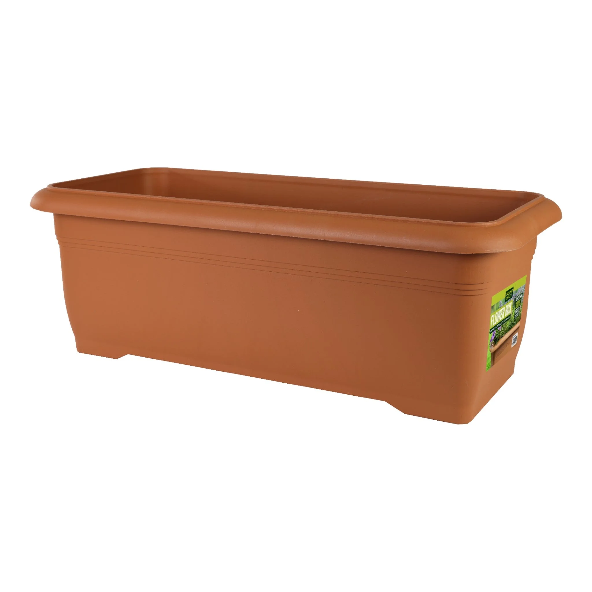 FlowerBoxTerracotta Flower Box - 62L W86cm x H38cm x D30cm Terracotta - Large Outdoor Planter - Image 1