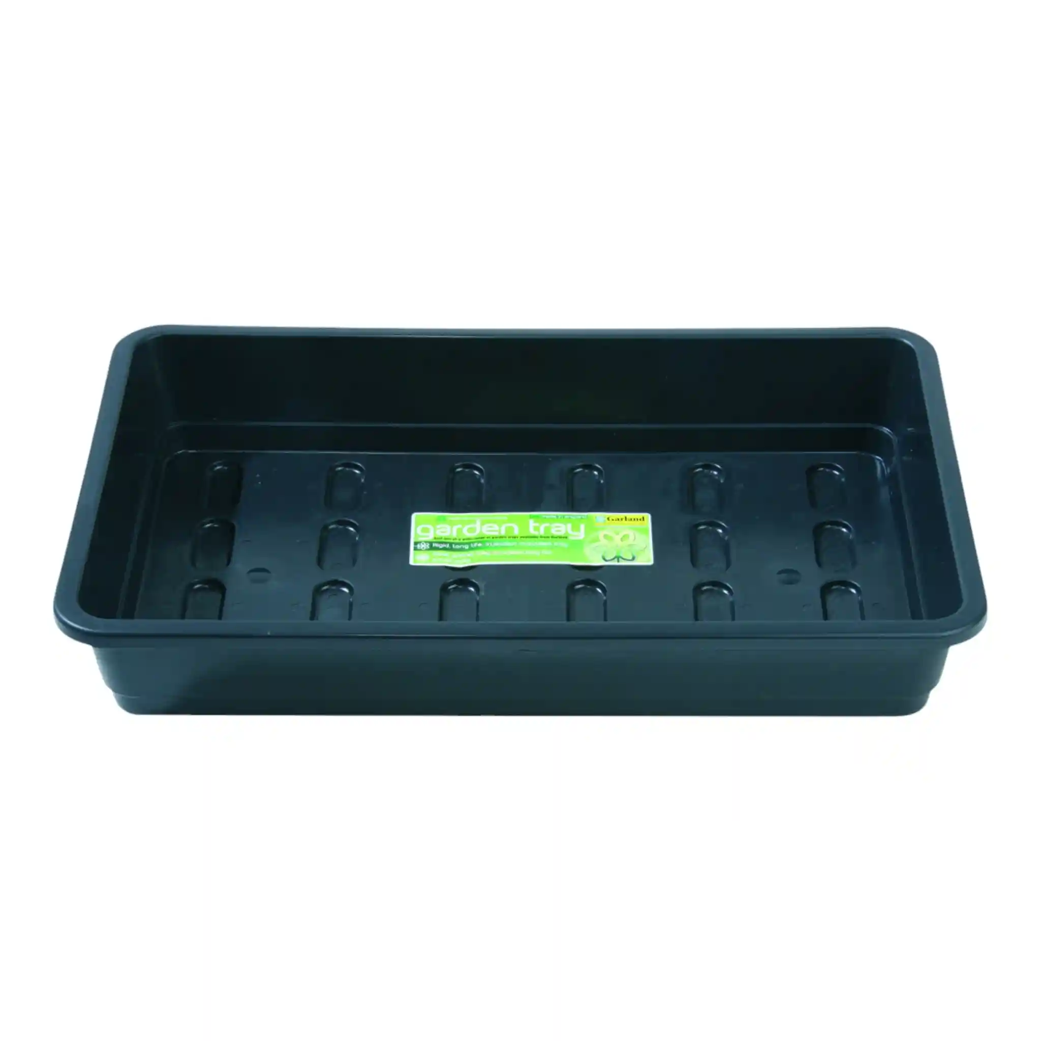 GARLANDG132BMidiGardenTrayBlack1- Garland Midi Garden Tray Black Without Holes (25 per box) - Solid Base Drip Tray - Image 1