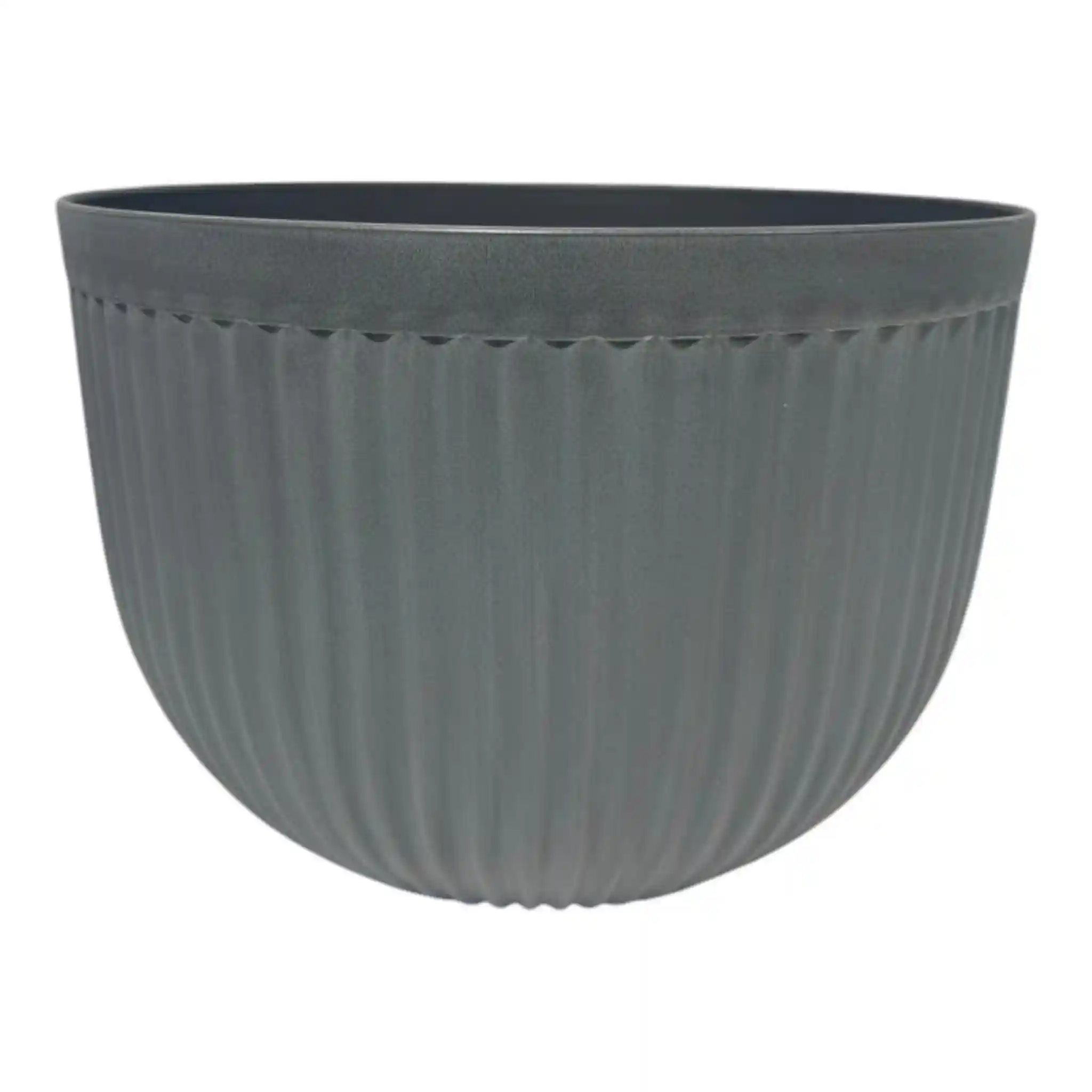 GROWERSOWN12_GreyFlutedBOWLPlanter Growers Own 12 inch Grey Fluted Planter (156 per pallet) - Image 1