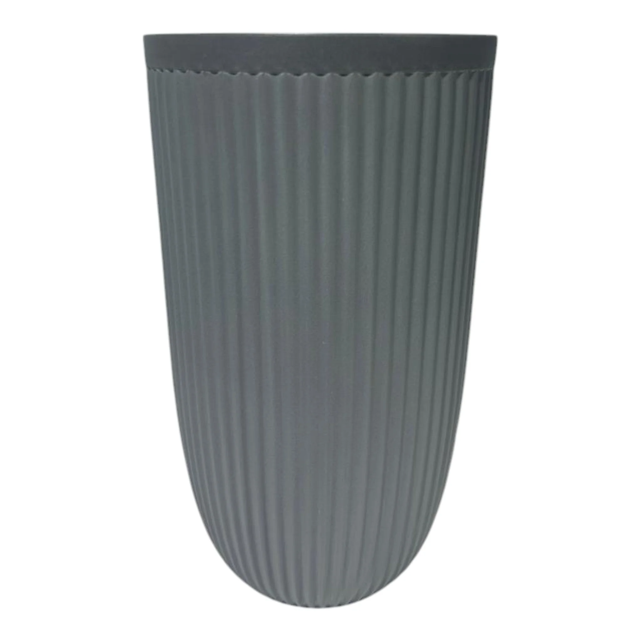 GROWERSOWN22_GreyFlutedTallPlanter Growers Own 22 Inch Grey Fluted Tall Planter (96 Per Pallet) - Image 1