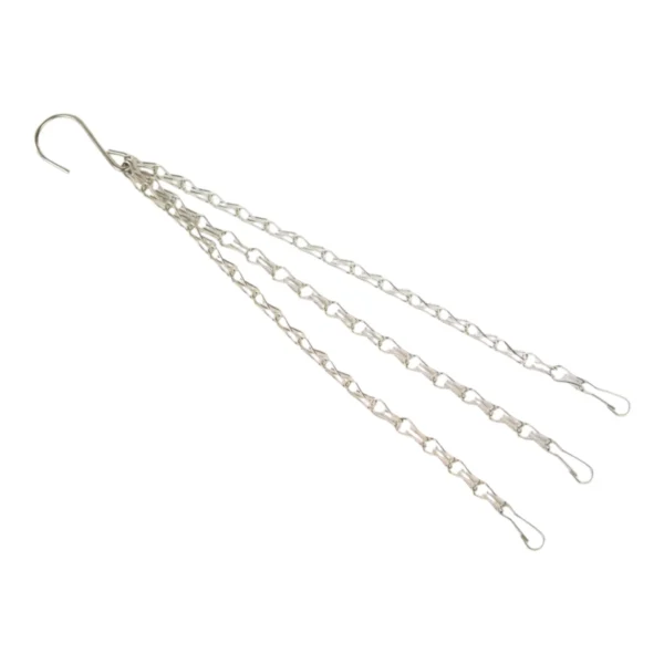 Spare 16 inch Hanging Basket 3-Strand Chain and Hook - Zinc Plated