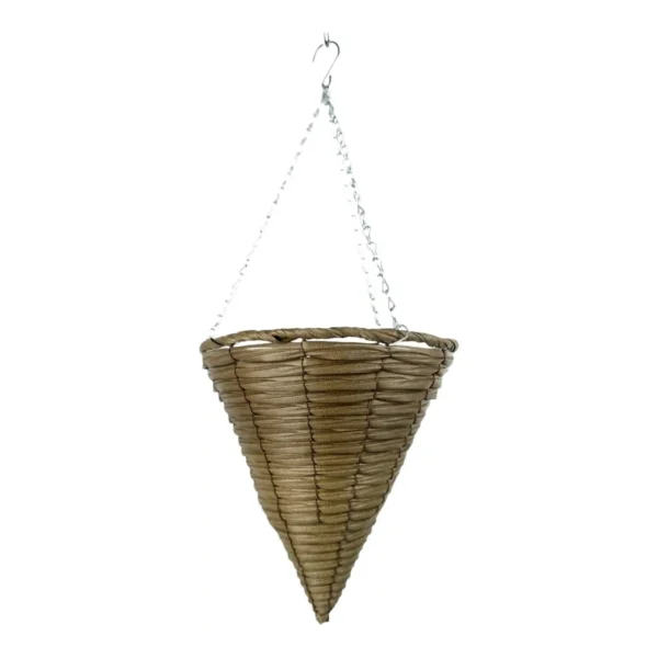 Growers Own Anglesey 12 inch Cone Plastic Rattan Hanging Basket (Box of 20)