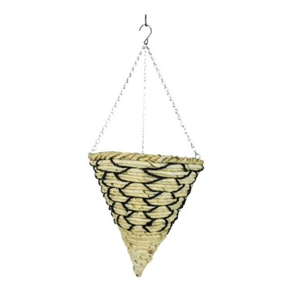 Growers Own Burghley 12 inch Cone Hanging Basket - Water Grass Corn Rope (Box of 20)