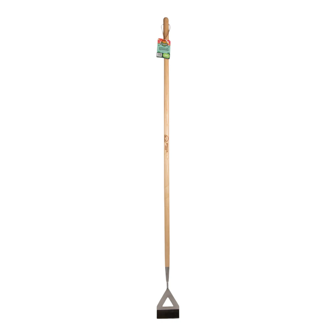 GrowersOwnDutchHoeLabel Growers Own Stainless Steel Dutch Hoe w/Ashwood Handle – Professional Weeding Tool for Rapid Garden Maintenance - Image 1