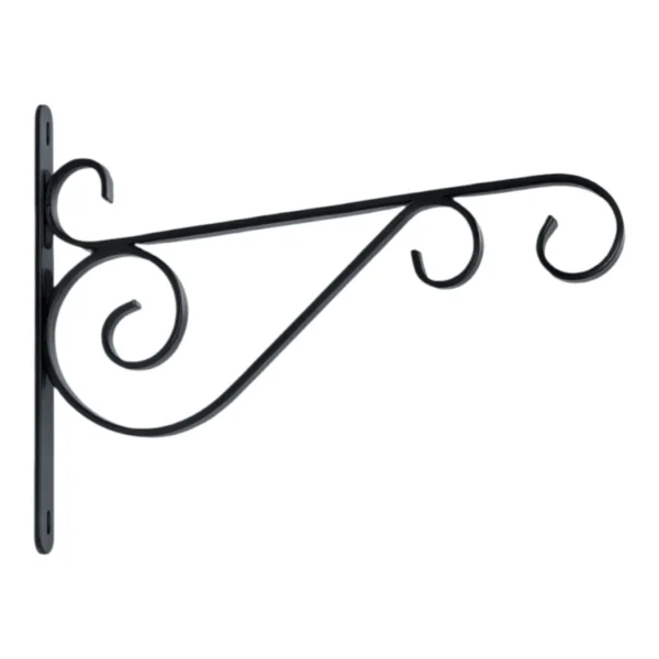 GROWERS OWN Elegant Curl Hanging Basket Bracket - Black