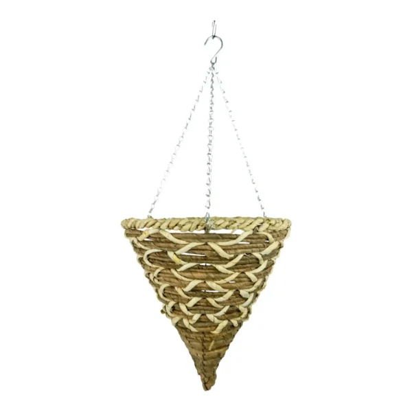 Growers Own Harewood 12 inch Cone Hanging Basket - Corn Rope and Banana Leaf (Box of 20)