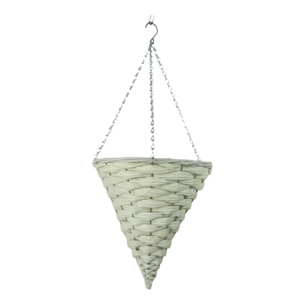 Growers Own Knebworth 14 inch Cone Plastic Rattan Hanging Basket (Box of 20)