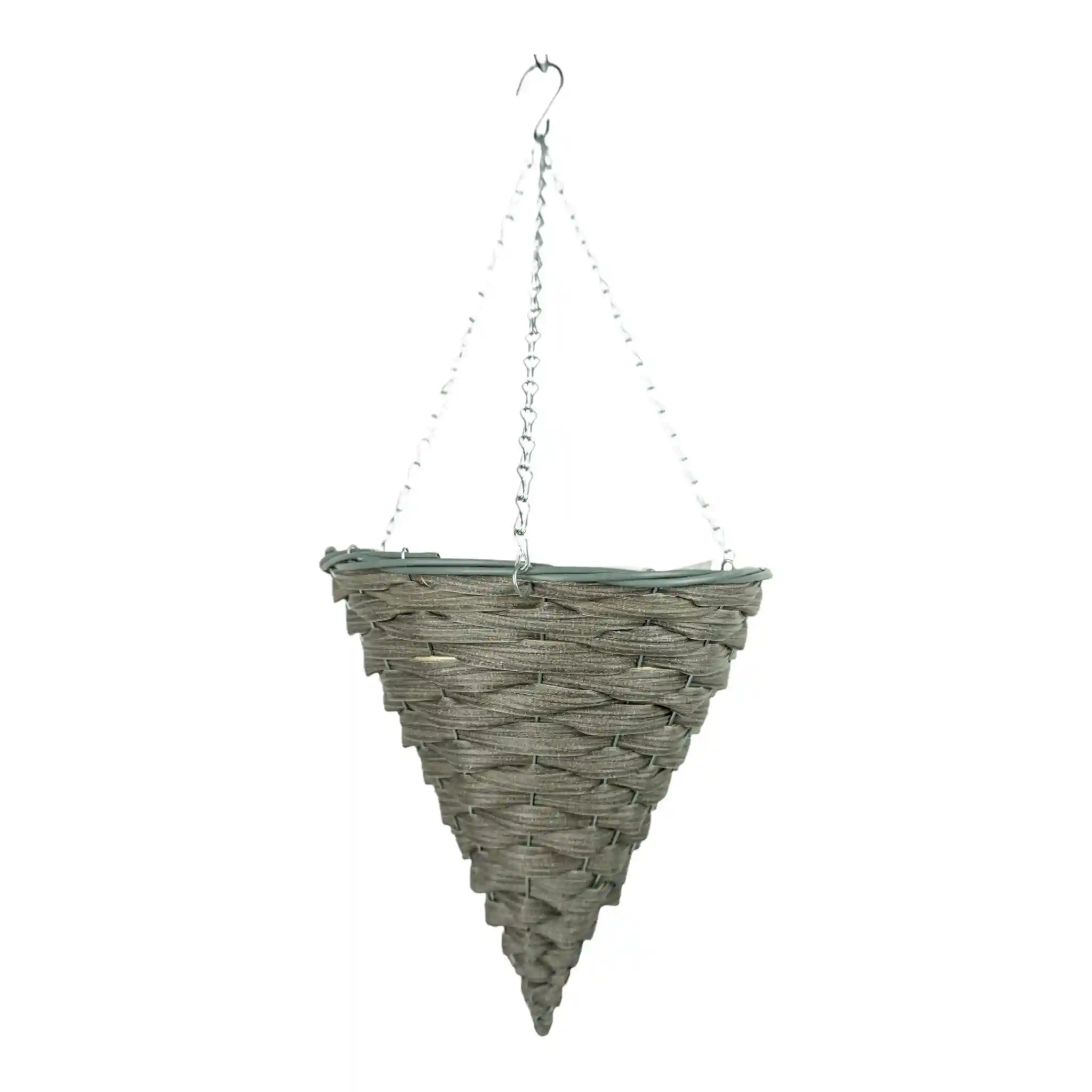 GrowersOwnPenshurstConePlasticRattanHangingBasket_Boxof20_- Growers Own Penshurst 14 inch Cone Plastic Rattan Hanging Basket (Box of 20) - Image 1