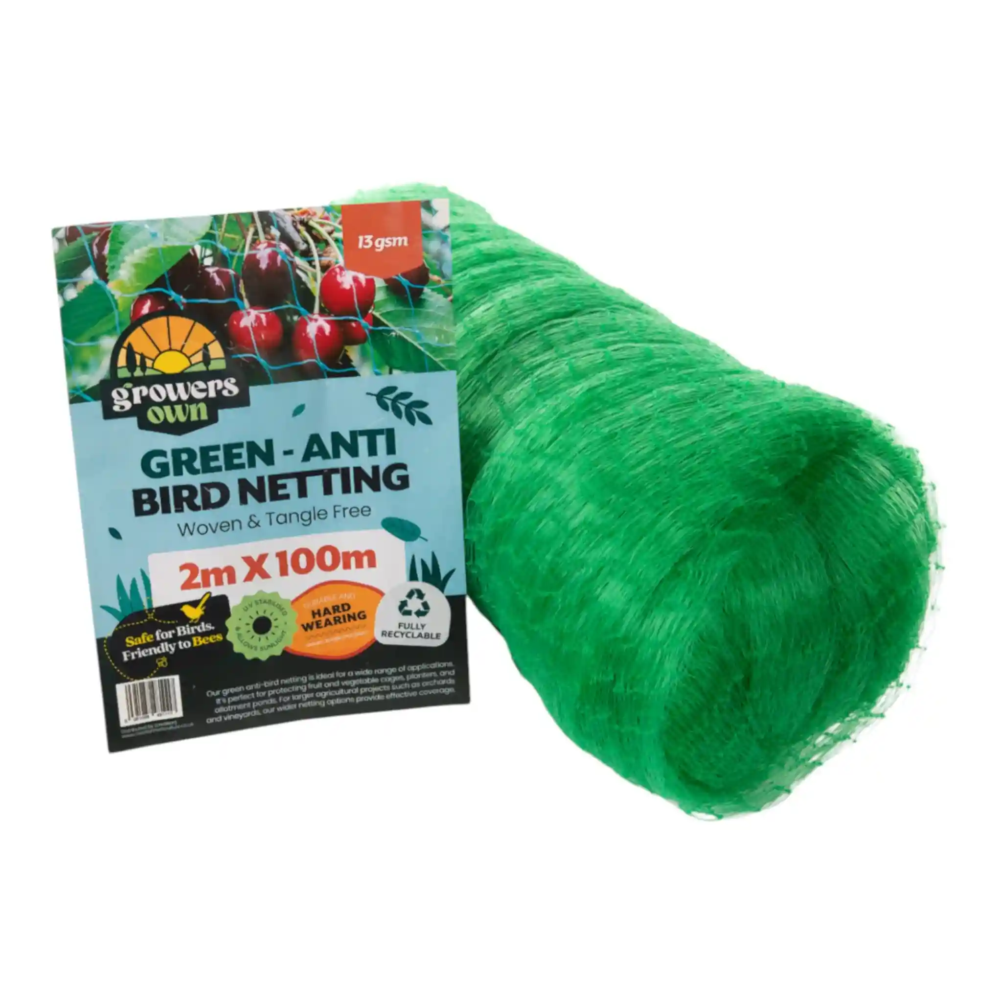GrowersOwn_AntiBirdNetting2mX100m_1 Growers Own Anti Bird Netting 13gsm 2M x 100M - Professional Crop Protection - Image 1