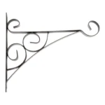 Growers Own Style Hanging Basket Bracket Black - Ornate Scroll Design