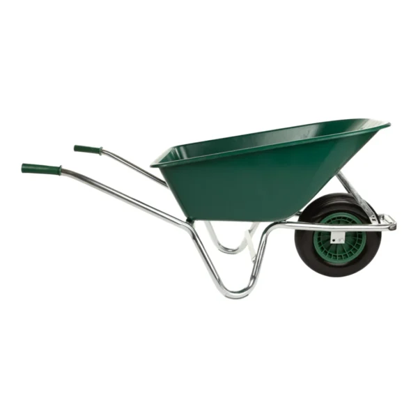GROWERS OWN 120L 160kg Green Polypropylene Wheelbarrow with Run Flat Tyre – Professional Grade Garden & Trade Equipment