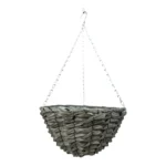 Growers Own Castle Howard 14 inch Round Plastic Rattan Hanging Basket (Box of 20)