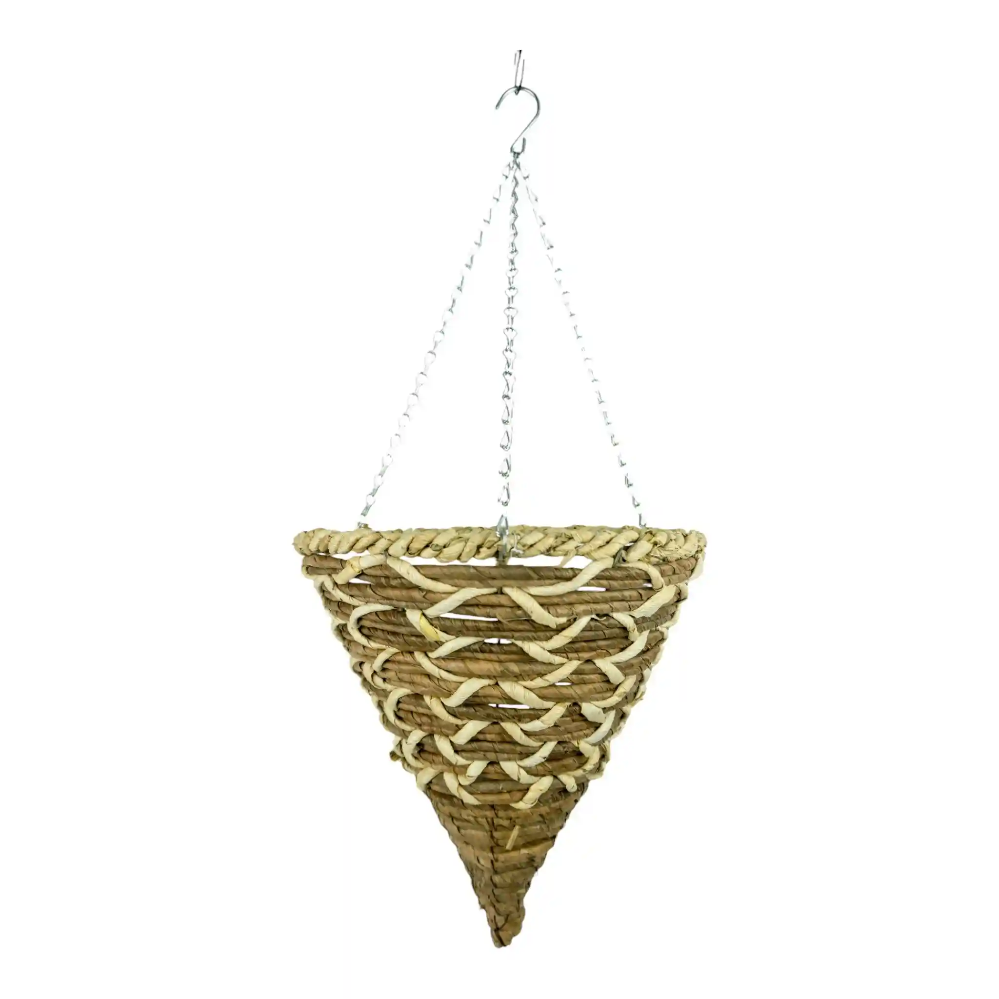 Growers Own Harewood 14 inch Cone Hanging Basket - Corn Rope and Banana Leaf (Box of 20) - Image 1