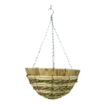 Growers Own Holkham 12 Inch Round Mountain Grass & Corn Rope Hanging Basket (Box of 20)