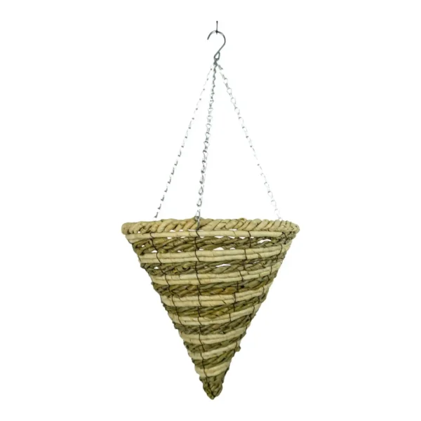 Growers Own Longleat 14 inch Cone Hanging Basket - Mountain Grass and Corn Rope (Box of 20)