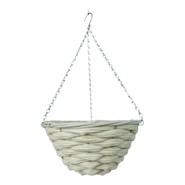 Growers Own Mottisfont 12 inch Round Plastic Rattan Hanging Basket (Box of 20)