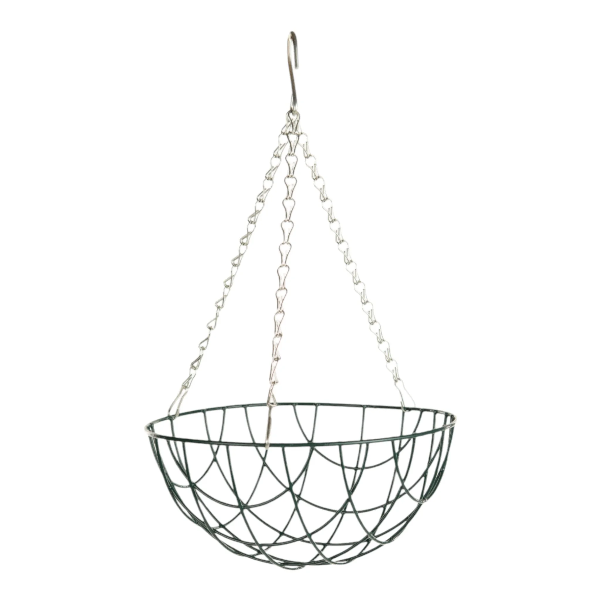 Growers_Own_Round_Bottom_Wire_Hanging_Basket_wholesale_hanging_baskets_UK_wholesale_garden_supplies_hanging_baskets_bulk Growers Own 16 inch Round Bottom Wire Hanging Basket with 3 Chains - Box of 25 - Image 1