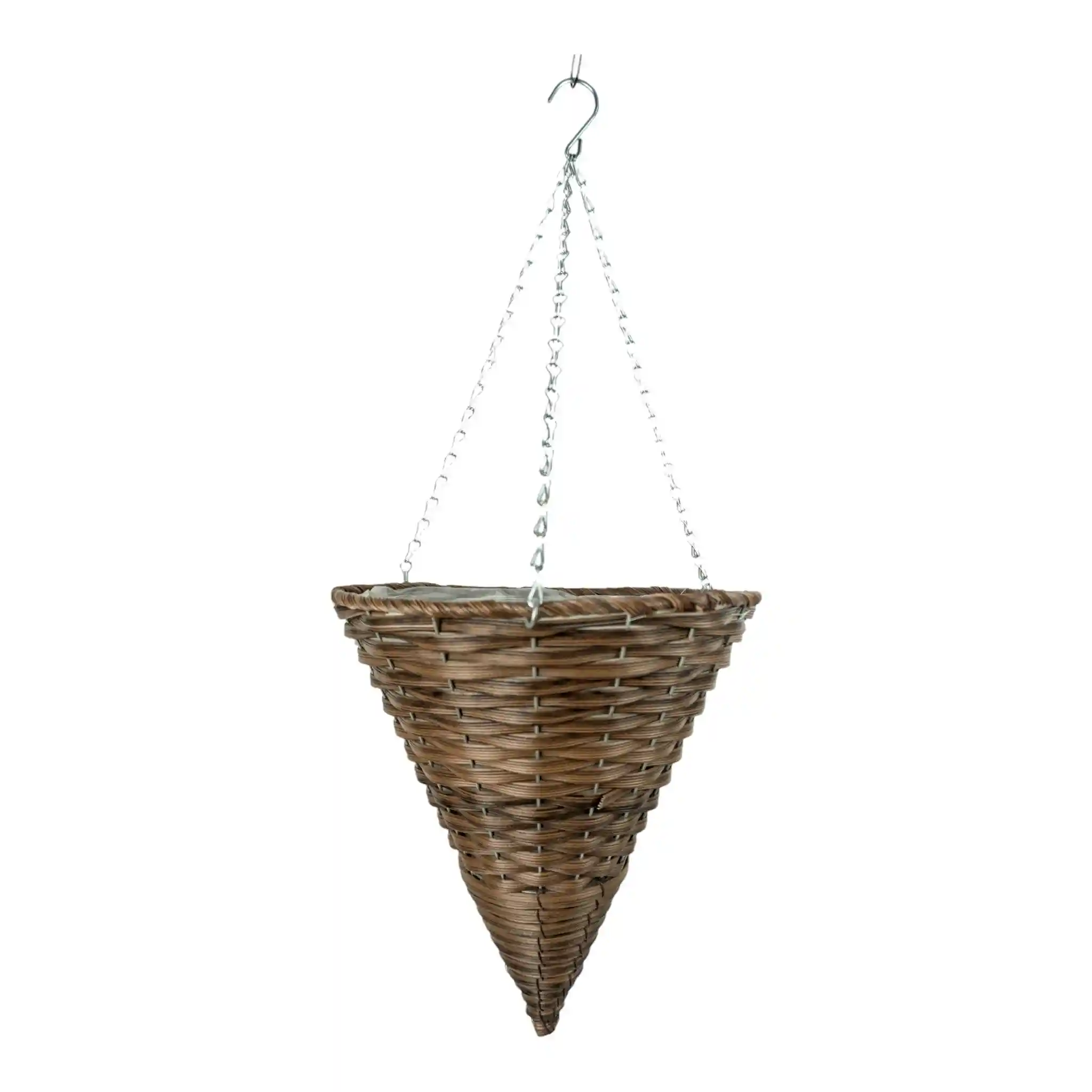 Growers_Own_Wentworth_Cone_Plastic_Rattan_Hanging_Basket_wholesale_hanging_baskets_UK_wholesale_garden_supplies_hanging_baskets_bulk Growers Own Wentworth 12 inch Cone Plastic Rattan Hanging Basket (Box of 20) - Image 1