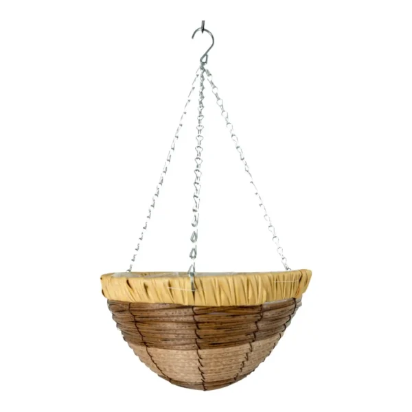 Growers Own Wilton 12 inch Round Plastic Rattan Hanging Basket (Box of 20)