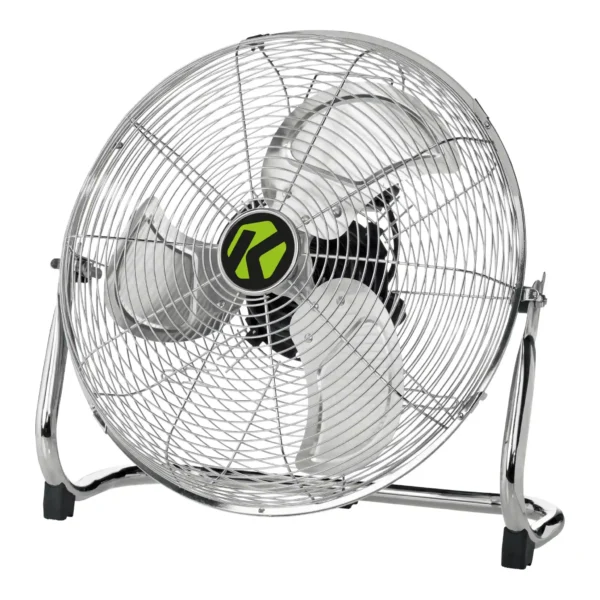 Krystal 12 inch Industrial Metal Floor Fan - Compact High Velocity Air Circulator