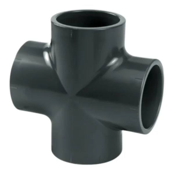 PVC 63mm Four Way Tee Cross - Durable Irrigation Connector