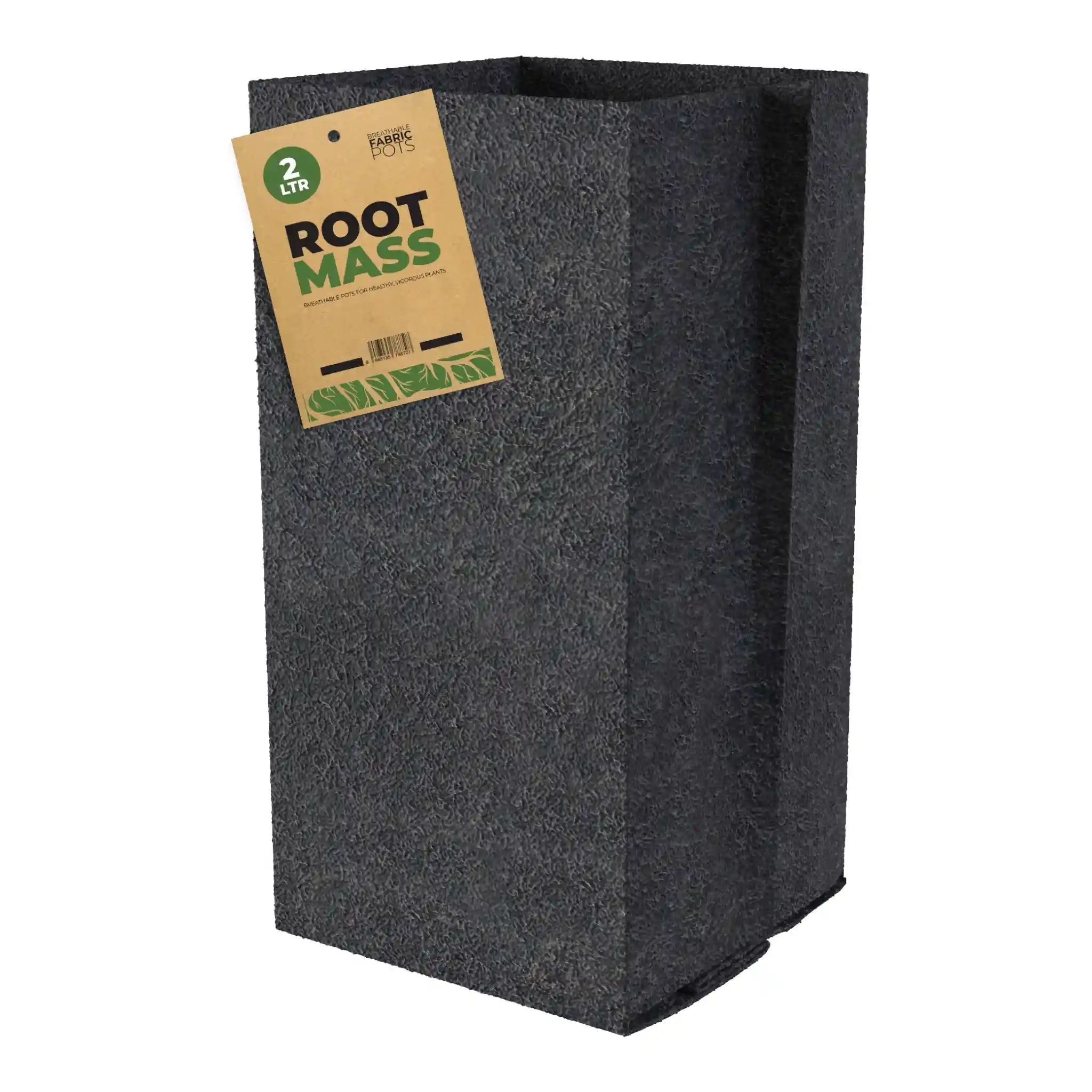 PropagationFabricPot_2L_WITHLABEL_ Grey RootMASS 2L Propagation Fabric Pot (1200 per box) - Bulk Nursery Planters - Image 1