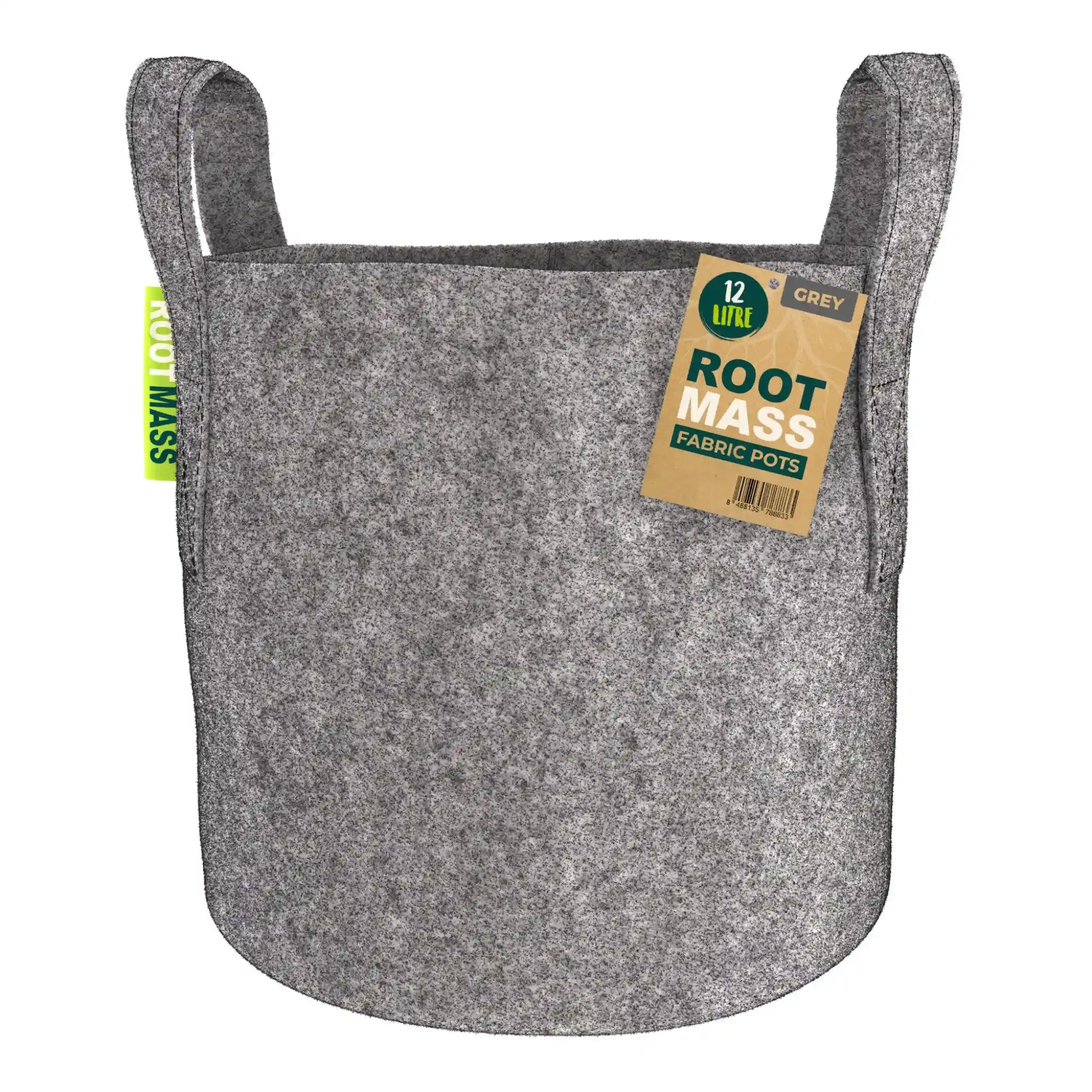 ROOTMASSRoundFabricPot12L_LIGHTGREY_ GREY RootMASS 12L Fabric Pot (150 per box) - Professional Aeration Planters - Image 1