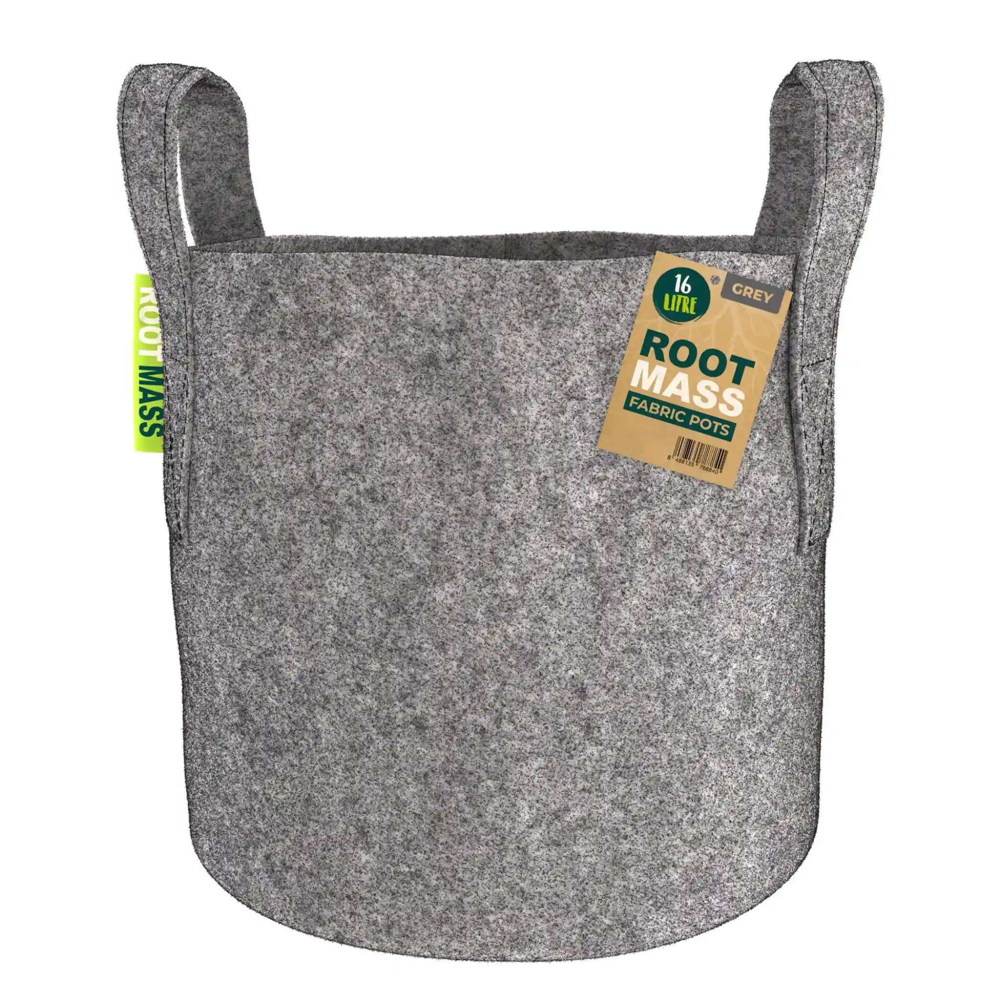 ROOTMASSRoundFabricPot16L_LIGHTGREY_ Grey RootMASS 16L Fabric Pot (120 per box) - Breathable Aeration Planters - Image 1