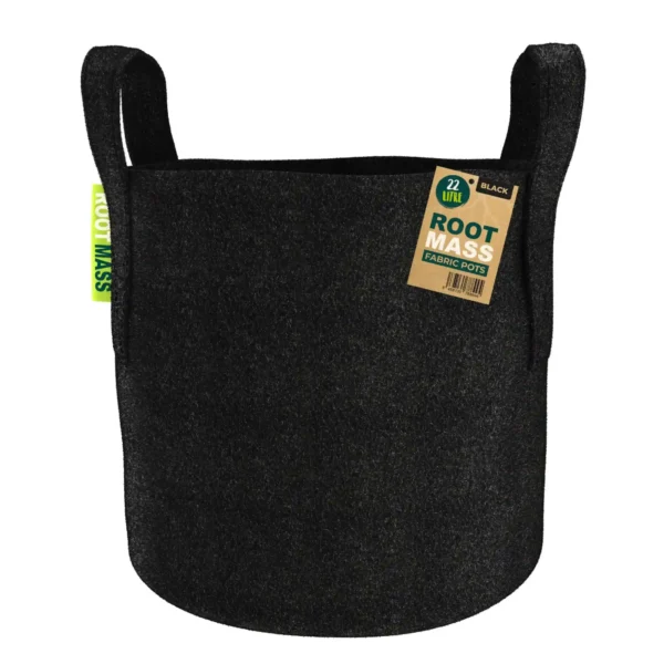 Black RootMASS 22L Thick Fabric Pot (100 per box) - Heavy Duty Aeration Pots
