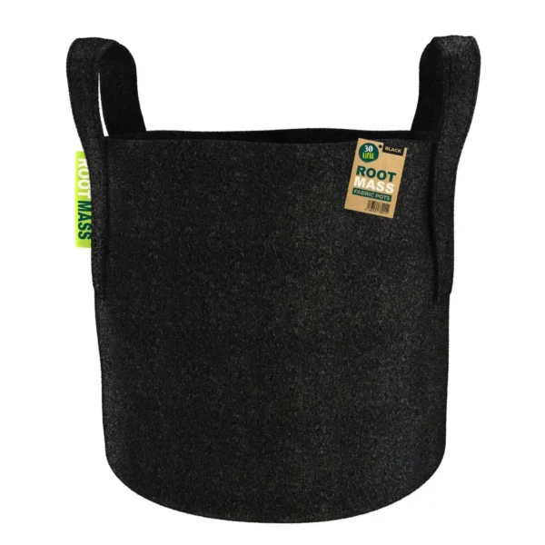 Black RootMASS 30L Thick Fabric Pot (100 per box) - Heavy Duty Breathable Planters