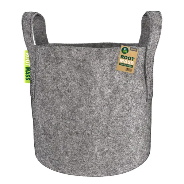 Grey RootMASS 30L Fabric Pot (90 per box) - Breathable Aeration Planters