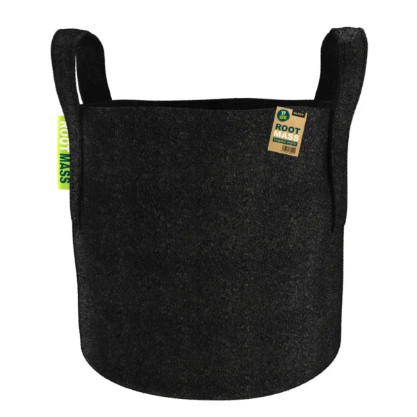 Black RootMASS 39L Thick Fabric Pot (80 per box) - Large Breathable Planters